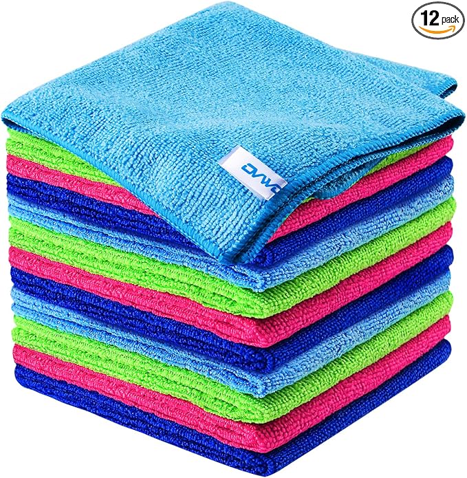 12Pcs Premium Microfiber Cleaning Cloth, Highly Absorbent Household Cleaning by ovwo