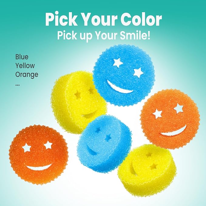 HELIME Scrub Sponges Dish Scrubber, Non-Scratch Multi-Functional Color Sponge - Image 7