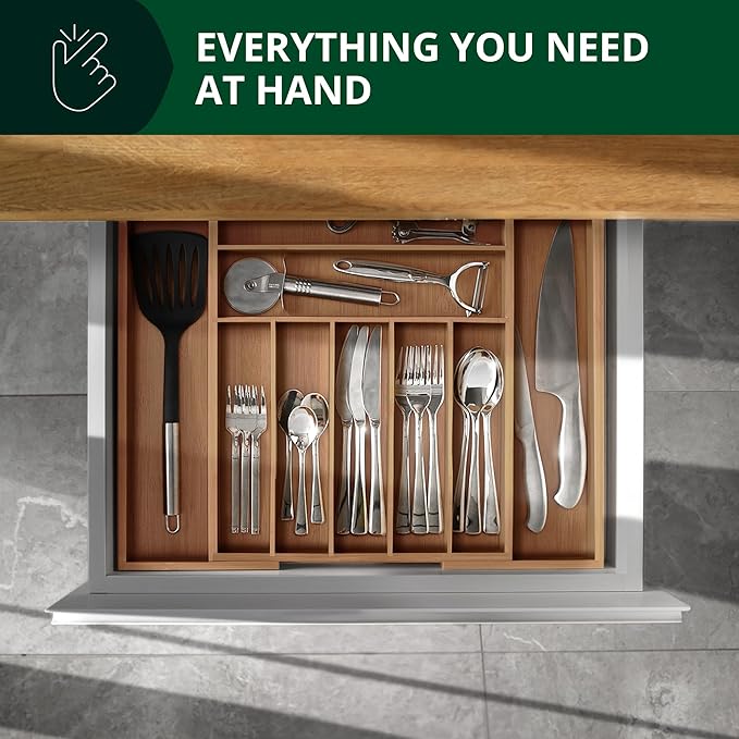 ROYAL CRAFT WOOD Luxury Bamboo Kitchen Drawer Organizer - Image 7