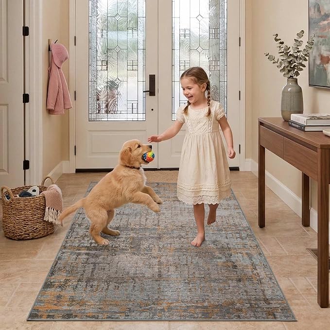 3x5 Washable Entryway Rug, Non Slip Boho Runner Rugs by Rugxara
