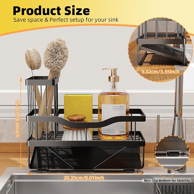 Sponge Holder for Kitchen Sink, Mecyfaty Sink Caddy - Image 2