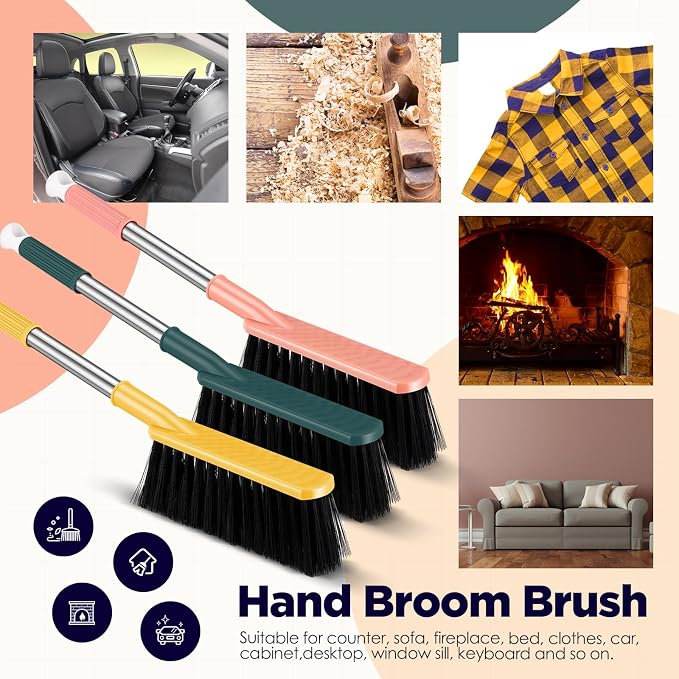 6 Pcs 17'' Hand Broom Brush Dust Brushes Soft Bristle Cleaning Brushes Handheld - Image 6