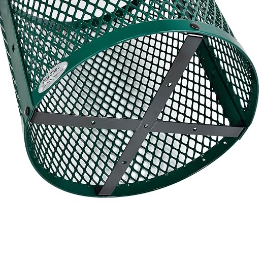 Global Industrial Outdoor Diamond Steel Trash Can - Image 4