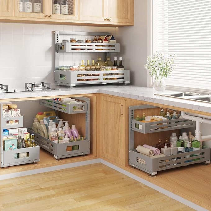 2 Pack 21IN-Depth Under Sink Organizer, Pull Out Cabinet Organizer - Image 7