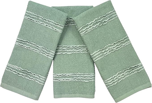 Sage Green Kitchen Dish Towels: 100% Cotton Cloth Soft Cleaning Drying by SerafinaHome