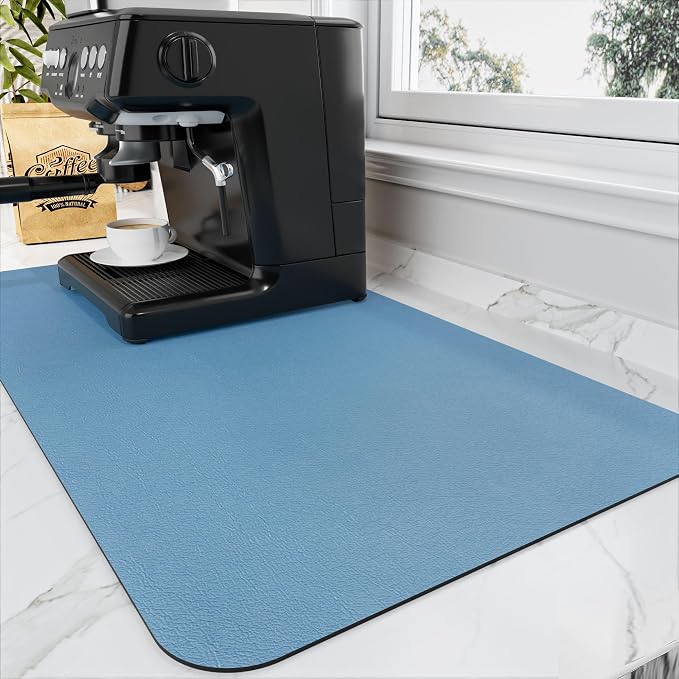 Coffee Mat - Absorbent Hide Stain Rubber Backed Dish Drying Mat by HotLive