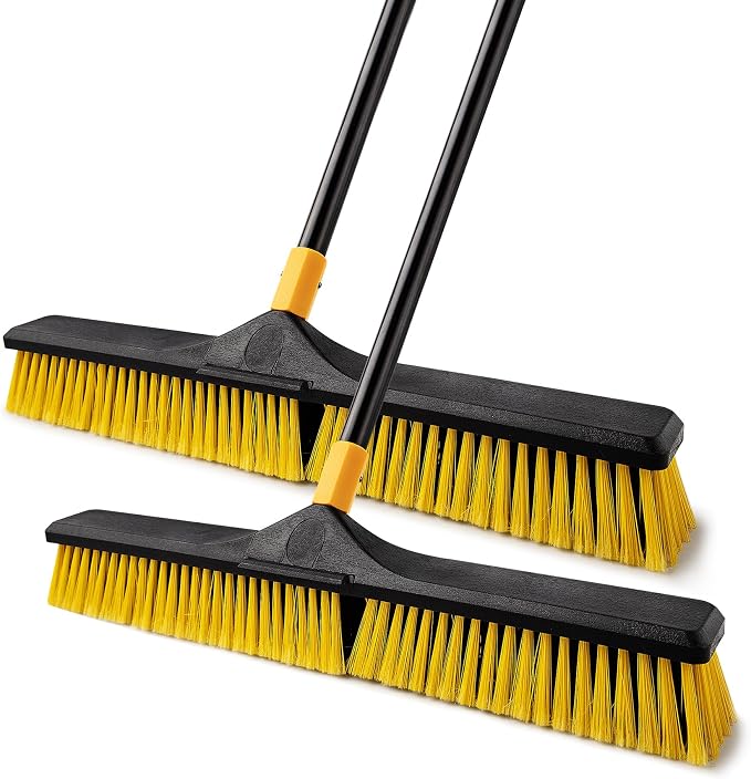 Yocada 24 inch Push Broom Brush Stiff Bristles Heavy-Duty Outdoor Commercial by Yocada