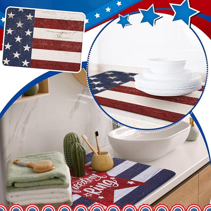 2 Pcs Memorial Day Dish Drying Mat - Image 4