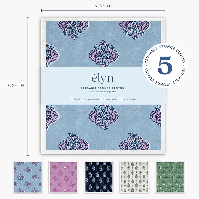 ELYN Swedish Dishcloths, Reusable & Washable Sponge Cloths, Absorbent Cleaning - Image 2