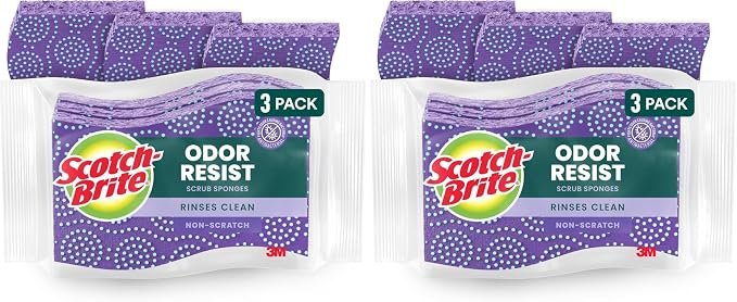 Scotch-Brite Scrub Dots Non-Scratch Scrub Sponge, Rinses Clean, by Scotch-Brite