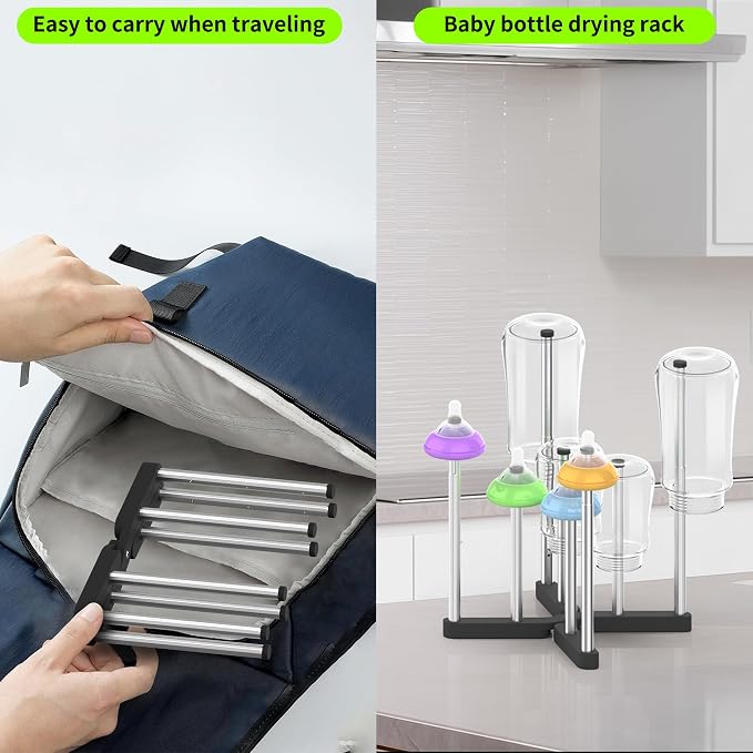 Retractable Bottle Drying Rack, Foldable Baby Bottle Drying Rack, Collapsible - Image 6
