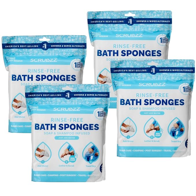 Scrubzz Disposable No Rinse Bathing Wipes by Scrubzz