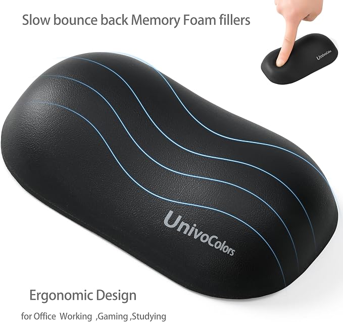 UnivoColors Design-Wave Wrist Rest, Artificial Sheepskin+Memory - Image 3