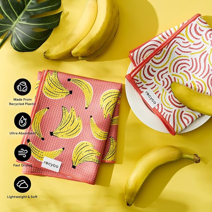 RECYCO Waffle Kitchen Towel Set of 2 - Image 3