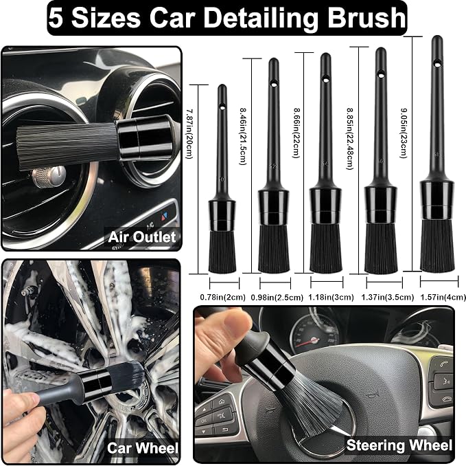 9Pcs Grey Wheel Tire Brush Set - Image 3