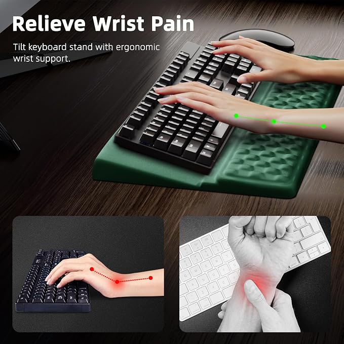 Ospelelf Keyboard Wrist Rest Pad, Comfy Ergonomic Keyboard Stand Riser Holder - Image 2