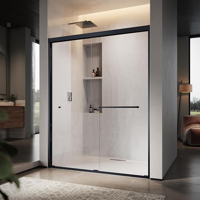 60" W x 76" H Double Sliding Frame Shower Door by UNIKOOSHOWERDOOR