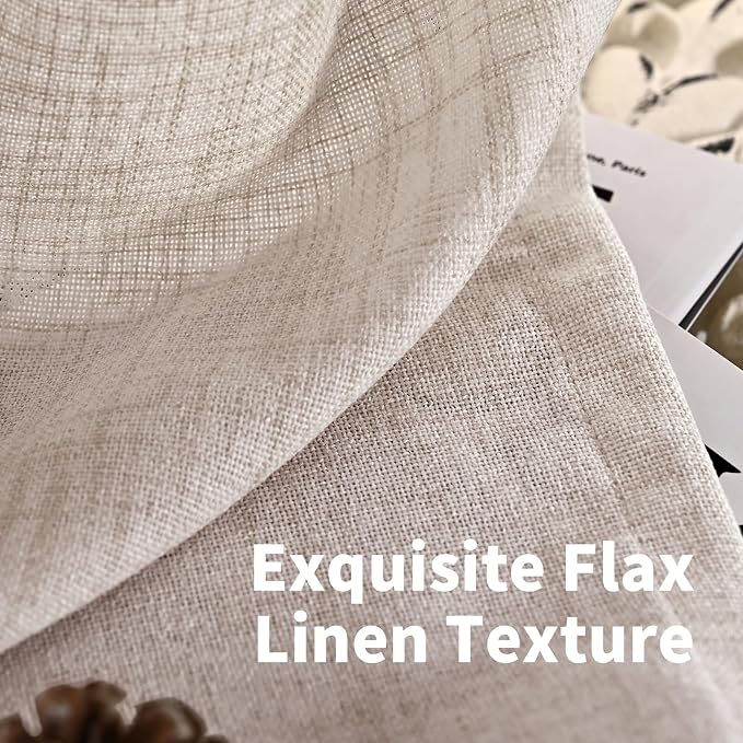 YoungsTex Natural Linen Curtains 95 Inches Long 2 Panels - Image 4