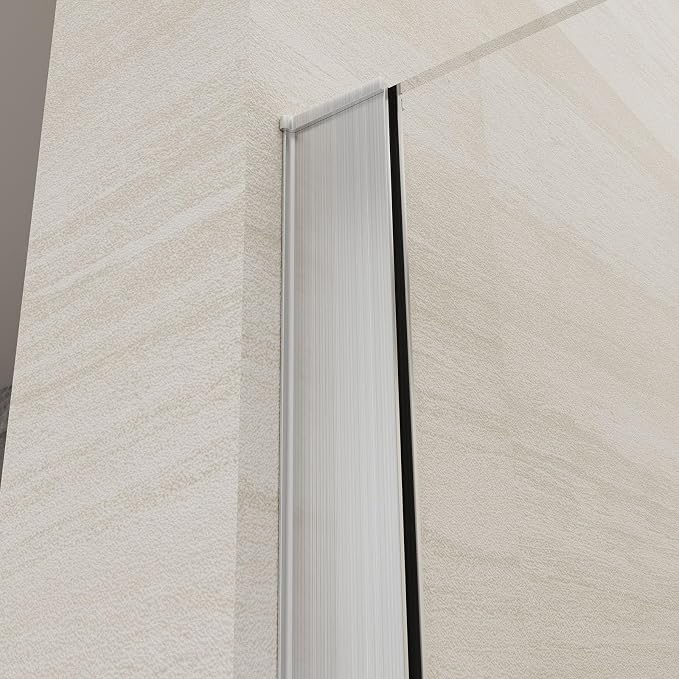 Shower Screen 36" x 76" Half Frameless Shower Wall Panel, Tempered Glass 3/8 - Image 4