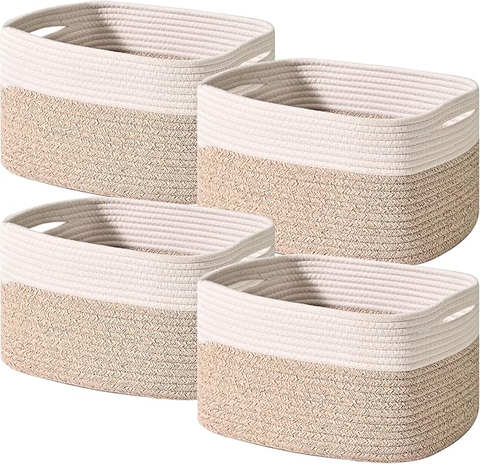 Storage Baskets for Shelves, Woven Storage Basket, Bins for Cube Storage by ICERZCZ