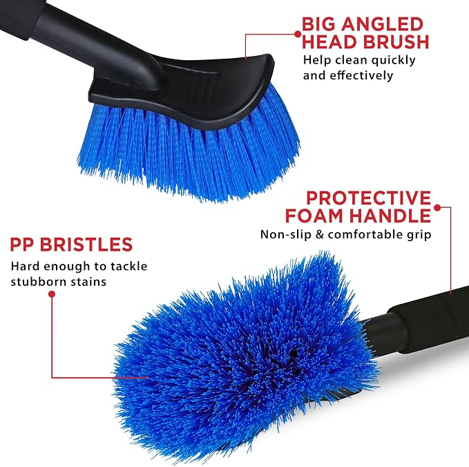 TAKAVU 17.5" Long Handle Wheel Tire Body Brush - Image 2
