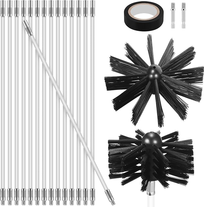 Chimney Sweep Pro Kit, 30ft Interlocking Rods by MAGICLULU
