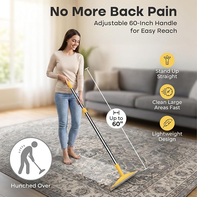 Carpet Rake for Pet Hair Removal – Reusable Cat & Dog Hair Remover Broom - Image 7