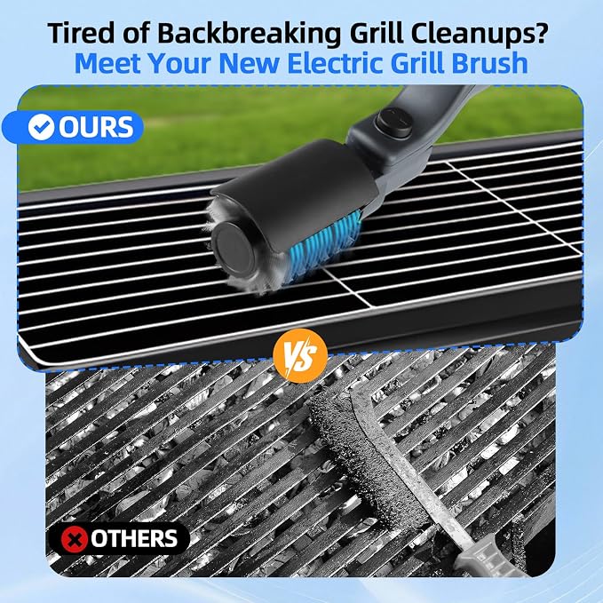 Upgraded Electric Grill Brush, Cordless Rechargeable Grill Cleaning Brush - Image 3
