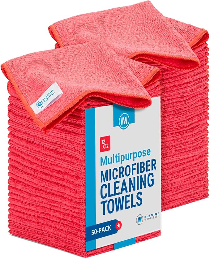 12" x 12" Microfiber Cleaning Cloths by MicrofiberWholesale
