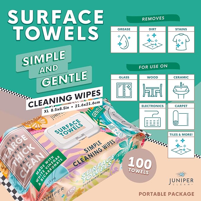 Single Surface Cleaning Wipes, Thick & Large Dispose, All-Purpose Cleaner - Image 2
