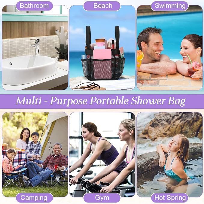 Hillban 4 Pcs Mesh Shower Caddy Portable Large Quick Dry Shower Caddy Basket - Image 7