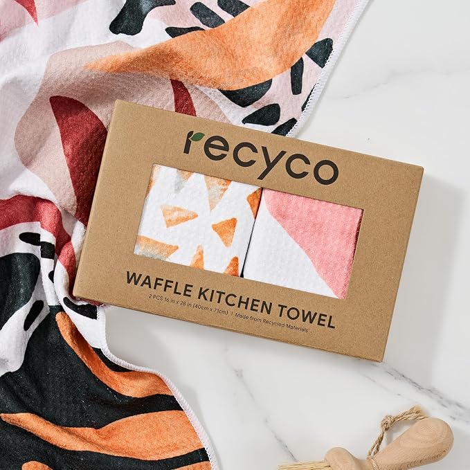 RECYCO Waffle Kitchen Towel Set of 2 - Image 7