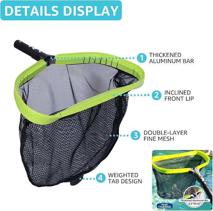Sepetrel Deluxe Swimming Pool Cleaning Kit Including Professional Leaf Skimmer - Image 3
