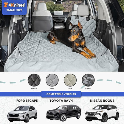 4Knines Split Cargo Liner for SUV – for Dogs & Pets, Heavy-Duty, Waterproof Trunk Mat & Cargo Cover – Fits 60/40 Split Bench & Armrest Pass-Through – Machine Washable, Non-Slip, Durable (Small, Grey)