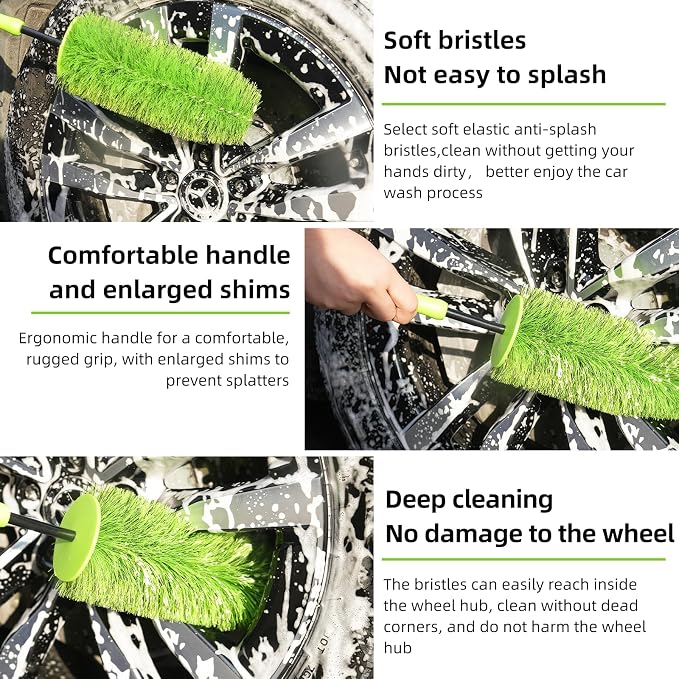 Wheel Cleaning Brush Hub Clean Tool and Rim Detailing Brush - Image 4