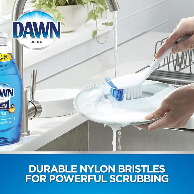 Dawn Dish Brush with Soft Nylon Bristles and Scraper - Image 2