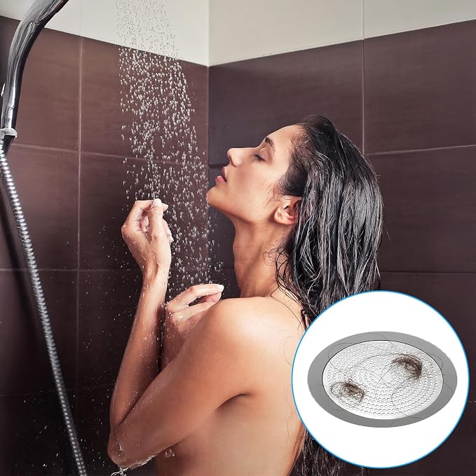 Flat Shower Drain Hair Catcher Stainless Steel Shower Drain Cover Hair Catcher - Image 7