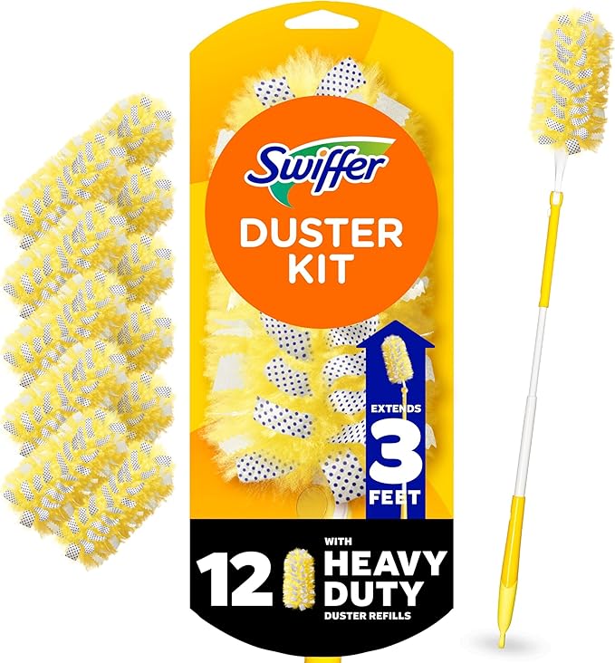 Swiffer Duster Kit with 3 ft Extendable Handle, Heavy Duty Dusting Starter Kit by Swiffer