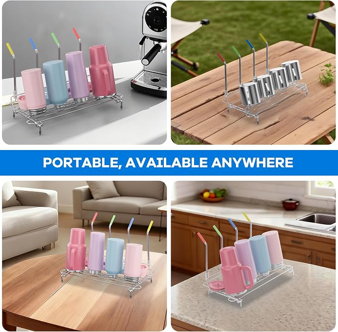 Bottle Drying Rack Stainless Steel Fold Water Bottle Drying Rack Organizer - Image 6