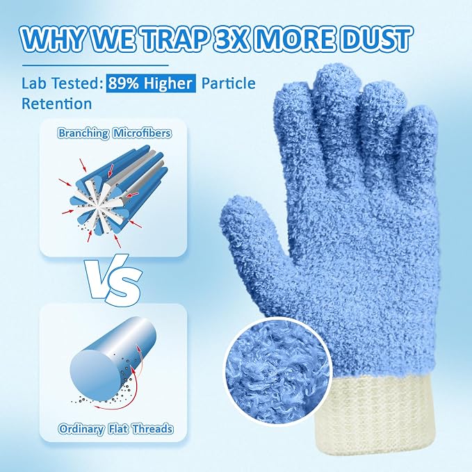 MIG4U Microfiber Dusting Gloves House Cleaning Glove - Image 2