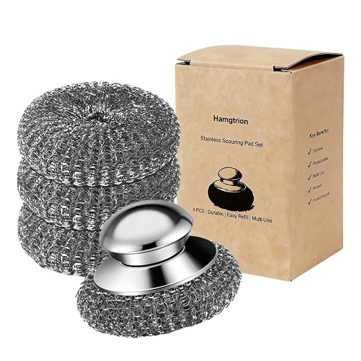Steel Wool Scrubber, Stubborn Messes on Cookware, Oven & Kitchen Sinks by Hamgtrion