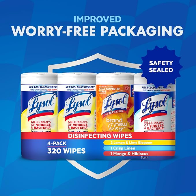 Lysol Disinfecting Wipes Bundle, Home Apartment Dorm Room Essentials and - Image 6