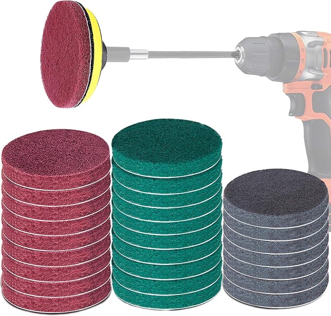 Power Scrub Pads Drill Attachment, GOH DODD 30 Pieces 5 Inch Headlight by GOHDODD