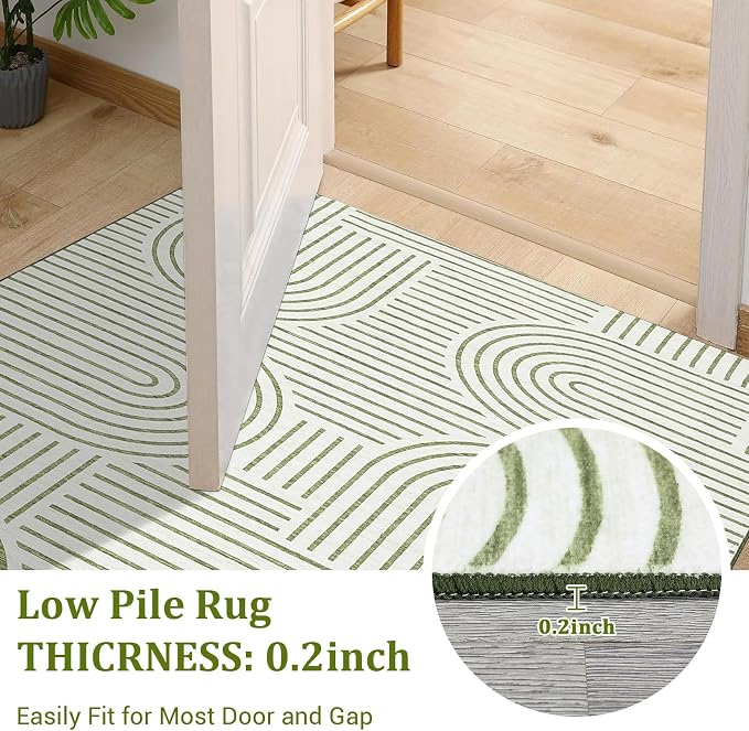 Modern Rug 2.5x10 Runners for Hallways, Abstract Kitchen Runner Rugs Non Slip - Image 6