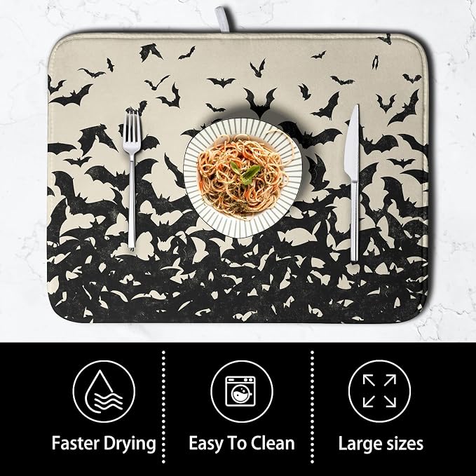 Halloween Bats Halloween Dish Drying Mat - Image 4