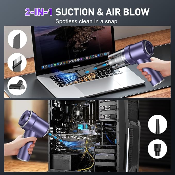 KMM Handheld Car Vacuum Cleaner, 9000PA Vacuum Cleaner & Air Duster, 120W High - Image 2