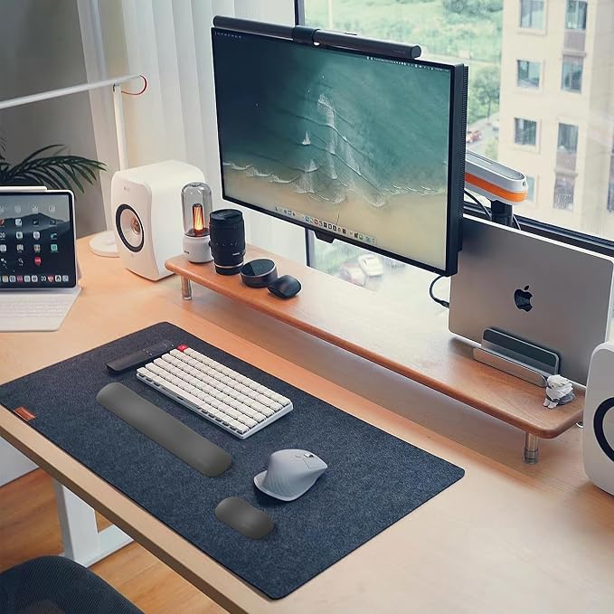 UnivoColors Design-Wave Keyboard Wrist Rest, Artificial Sheepskin+Memory - Image 9