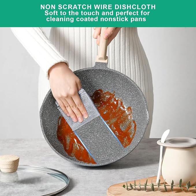 10Pcs Multipurpose Wire Dishwashing Rag, Reusable Non-Scratch Wire Dishcloth - Image 3