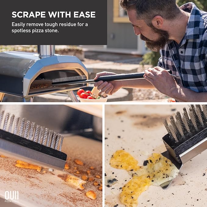 26'' Pizza Oven Brush with Stone Scraper - Image 2