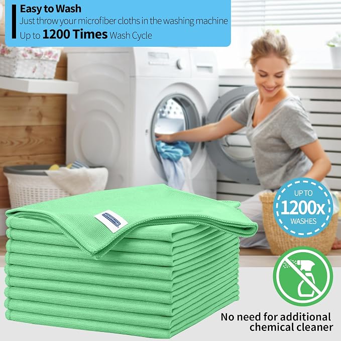 HOMERHYME Microfiber Cleaning Cloth, 10 Pack Glasses Cleaning Cloth, Streak - Image 5